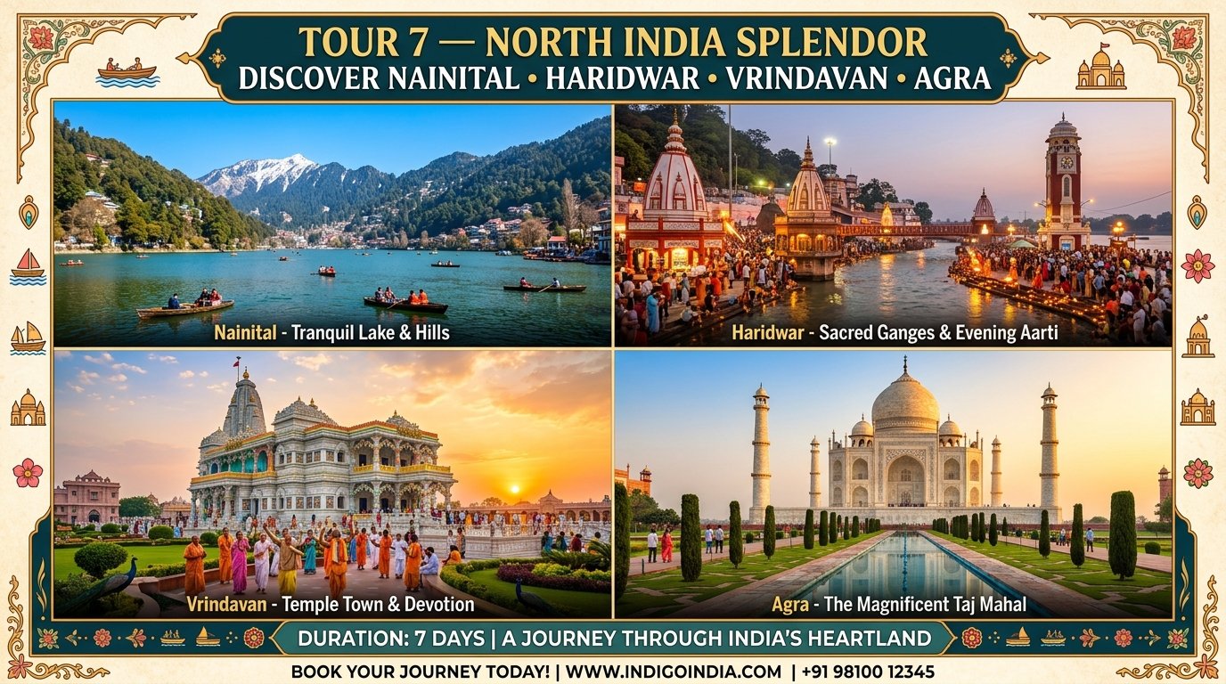 Tour 7 — Nainital • Haridwar • Vrindavan • Agra